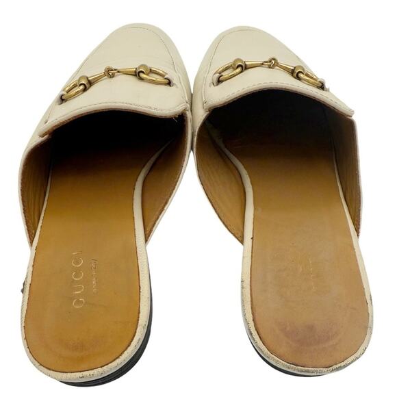 Gucci Princetown Horsebit Slip-On Loafer Mule Flat in White Leather EU 38 US 8 - Picture 5 of 14